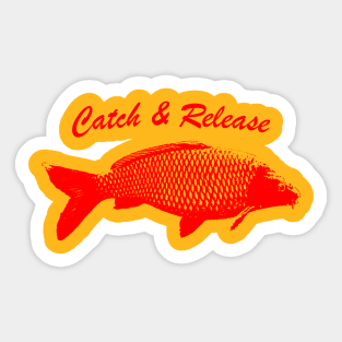 Catch and Release Series, Carp, Red color Sticker